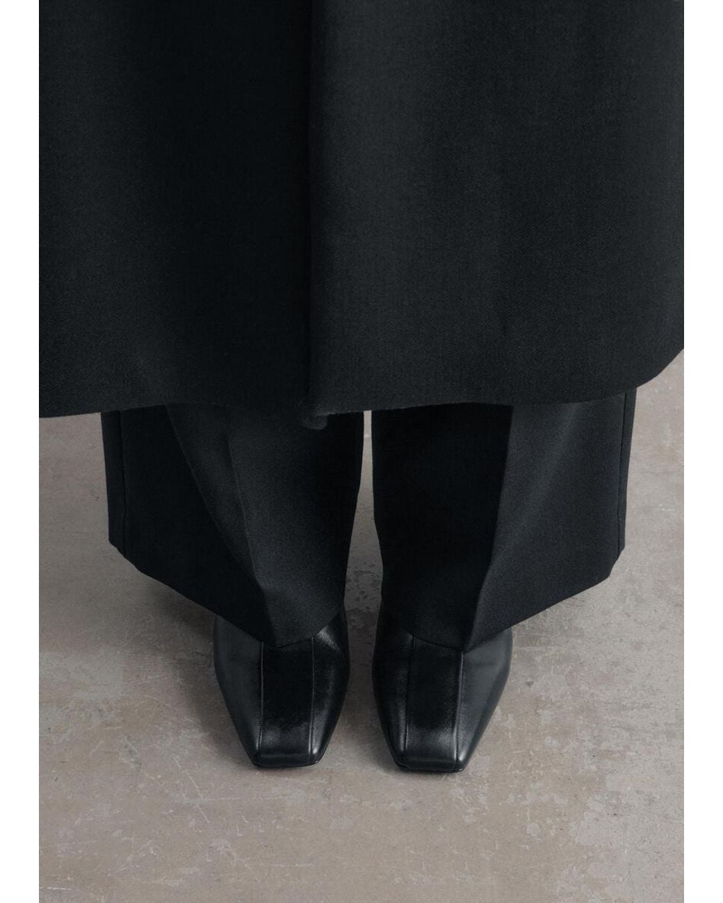 & Other Stories Black Kitten Heel Leather Ankle Boots