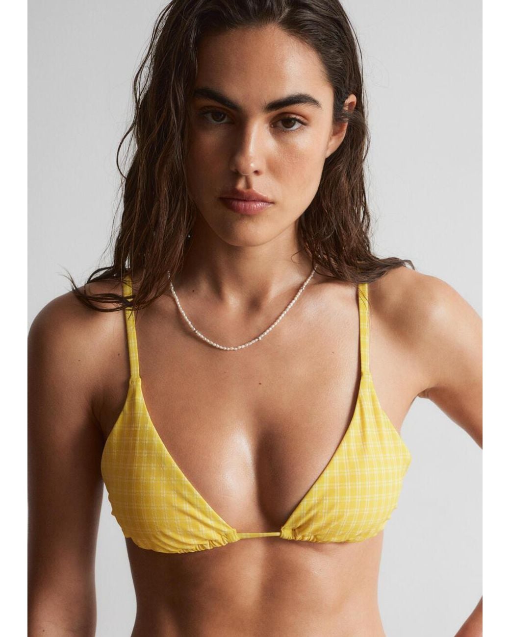 & Other Stories Natural Triangle Bikini Top