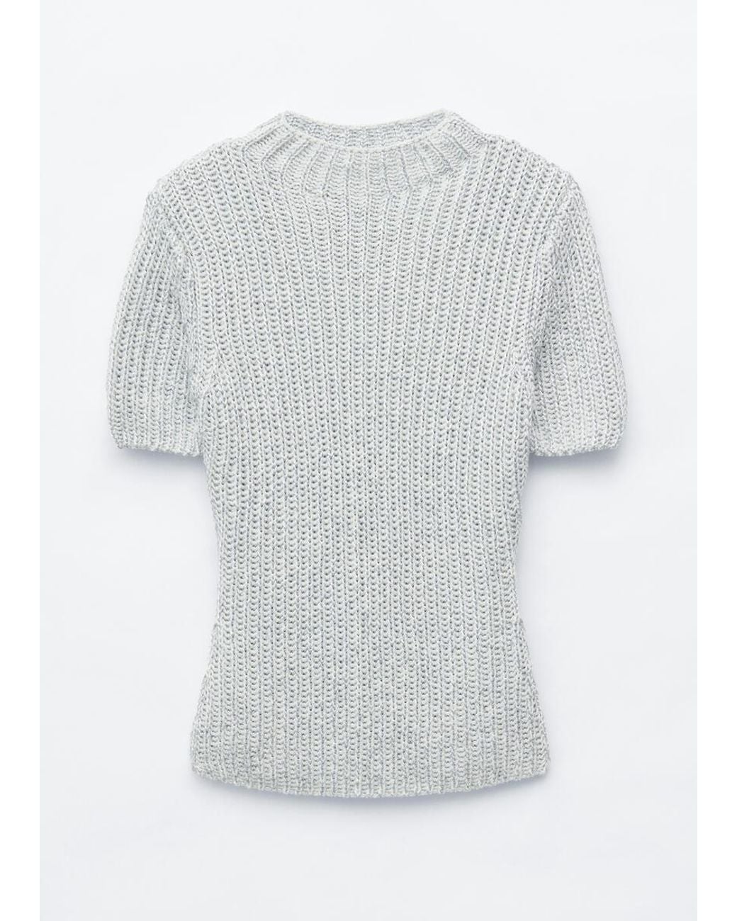 & Other Stories White Metallic Knit Top