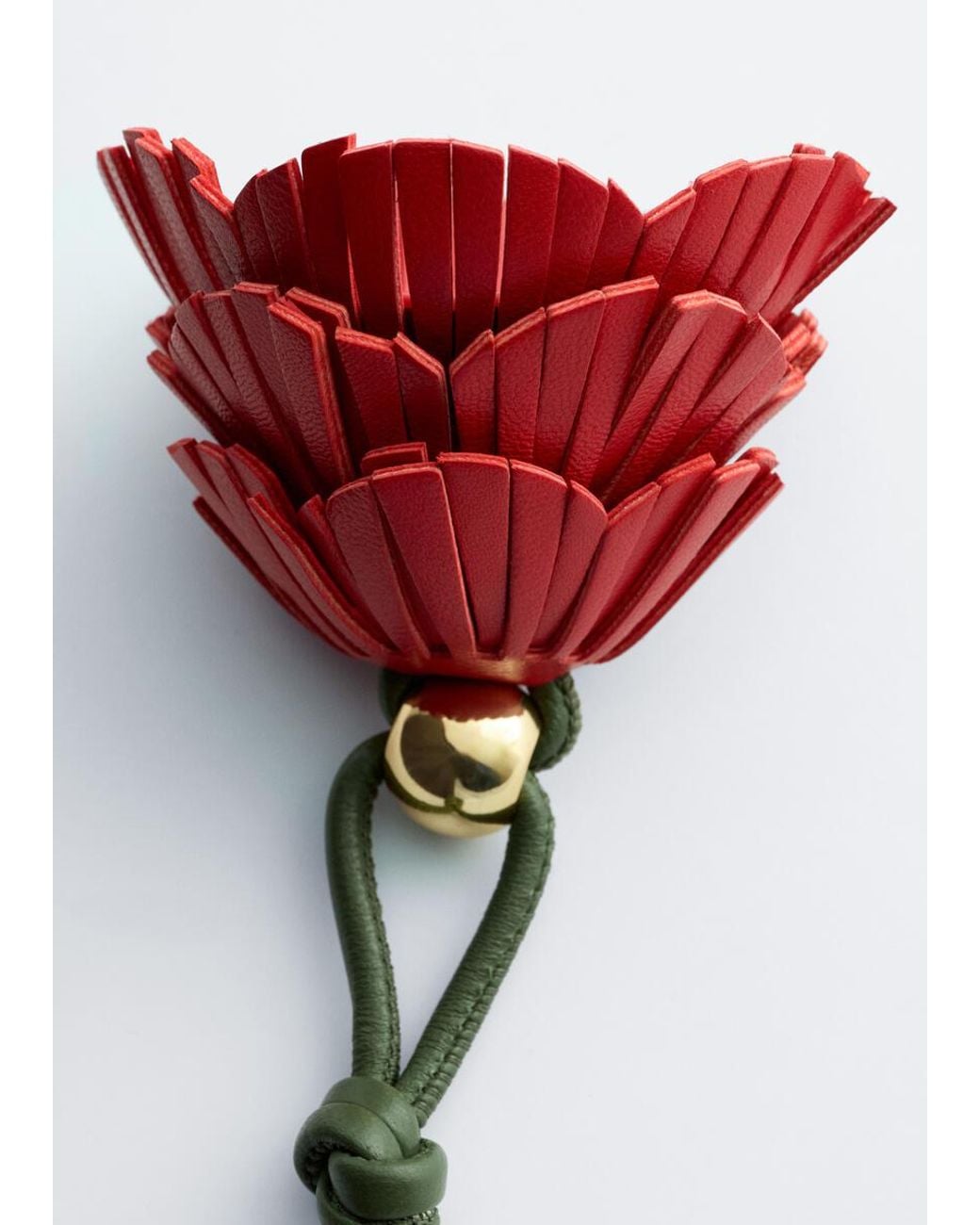 Ring Shape Red & Other Stories Leather Flower Key Ring in Red | Lyst