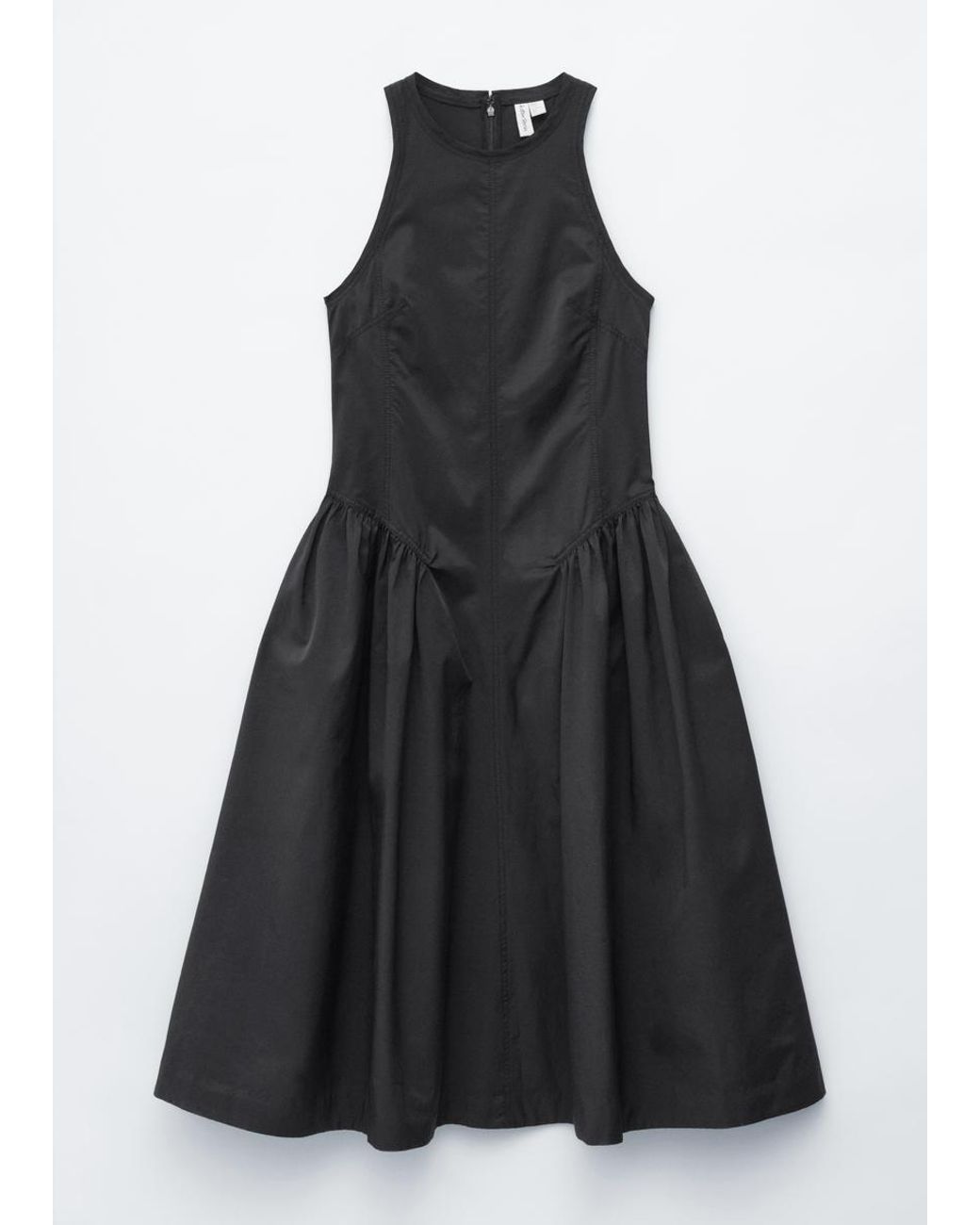 & Other Stories Black Flared Midi Dress