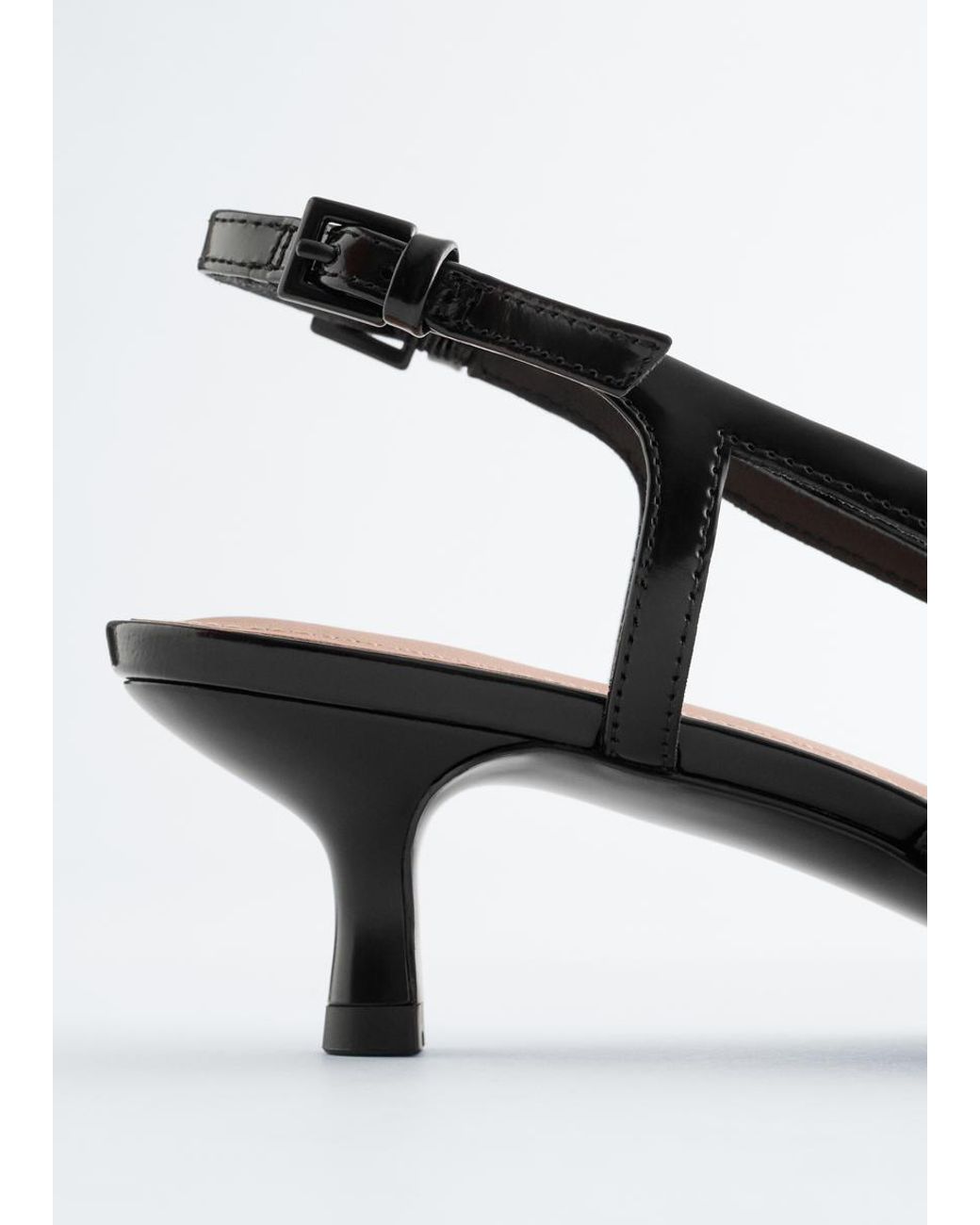 & Other Stories Black Patent Leather Slingback Pumps