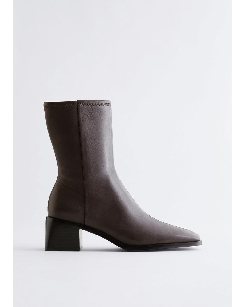 & Other Stories White Leather Sock Boots