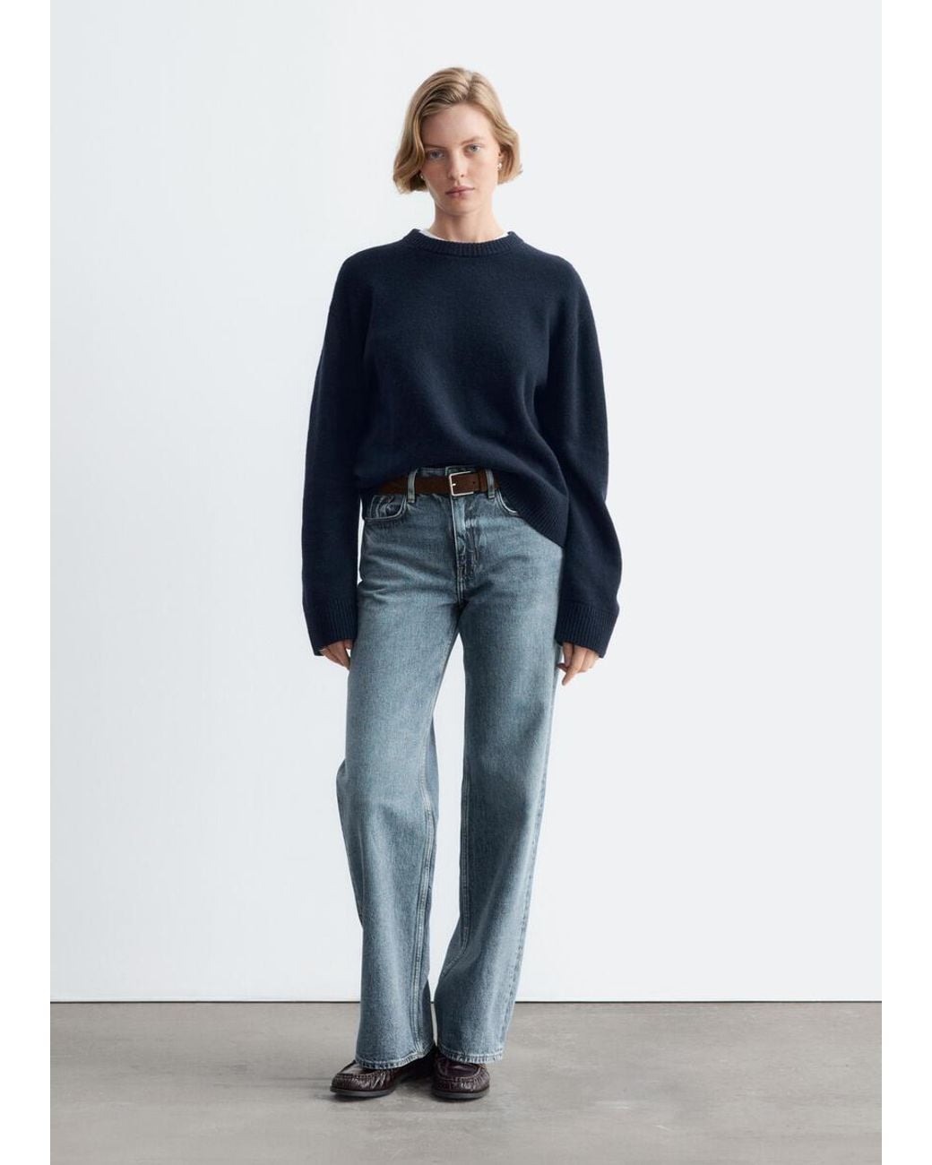 & Other Stories Blue Boxy Knit Jumper