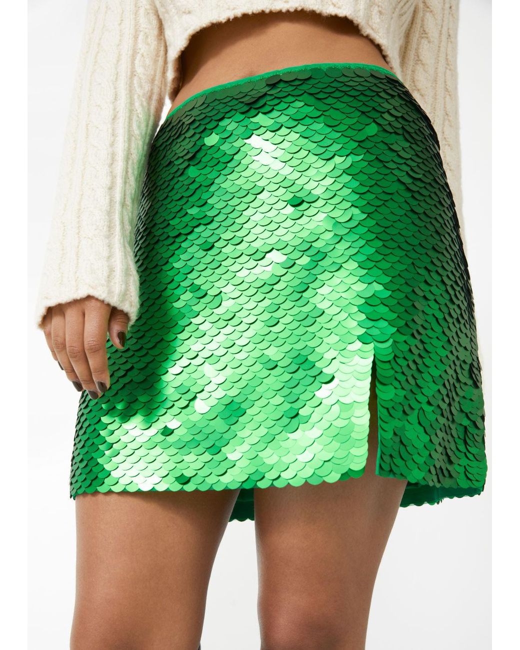 Bright Green Sequin Micro Mini Skirt | manminchurch.se