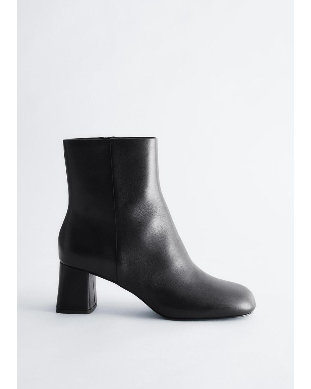 & Other Stories Black Leather Ankle Boots