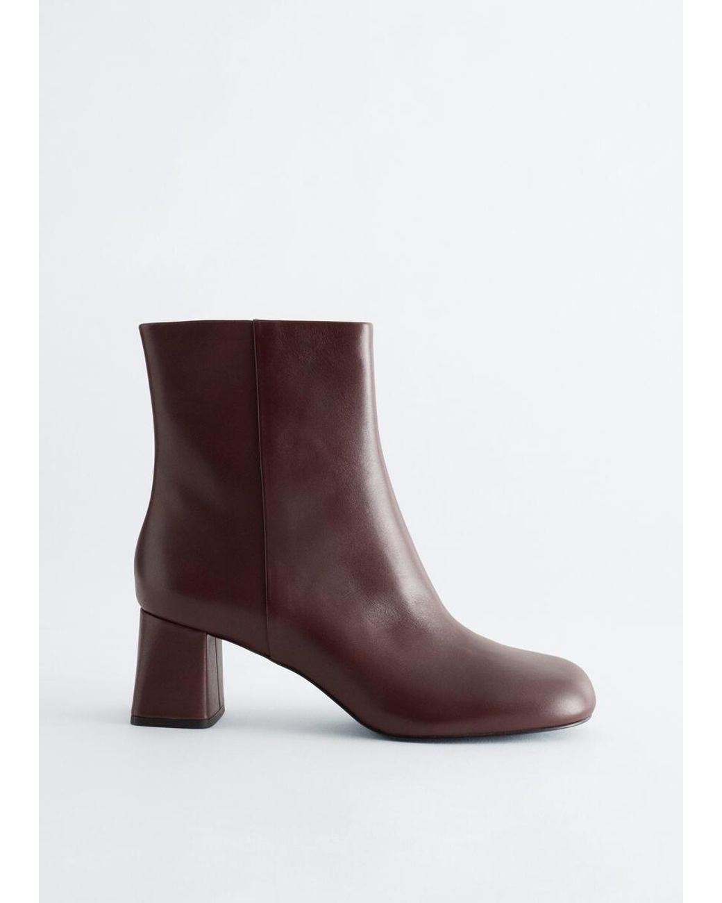 & Other Stories Brown Leather Ankle Boots