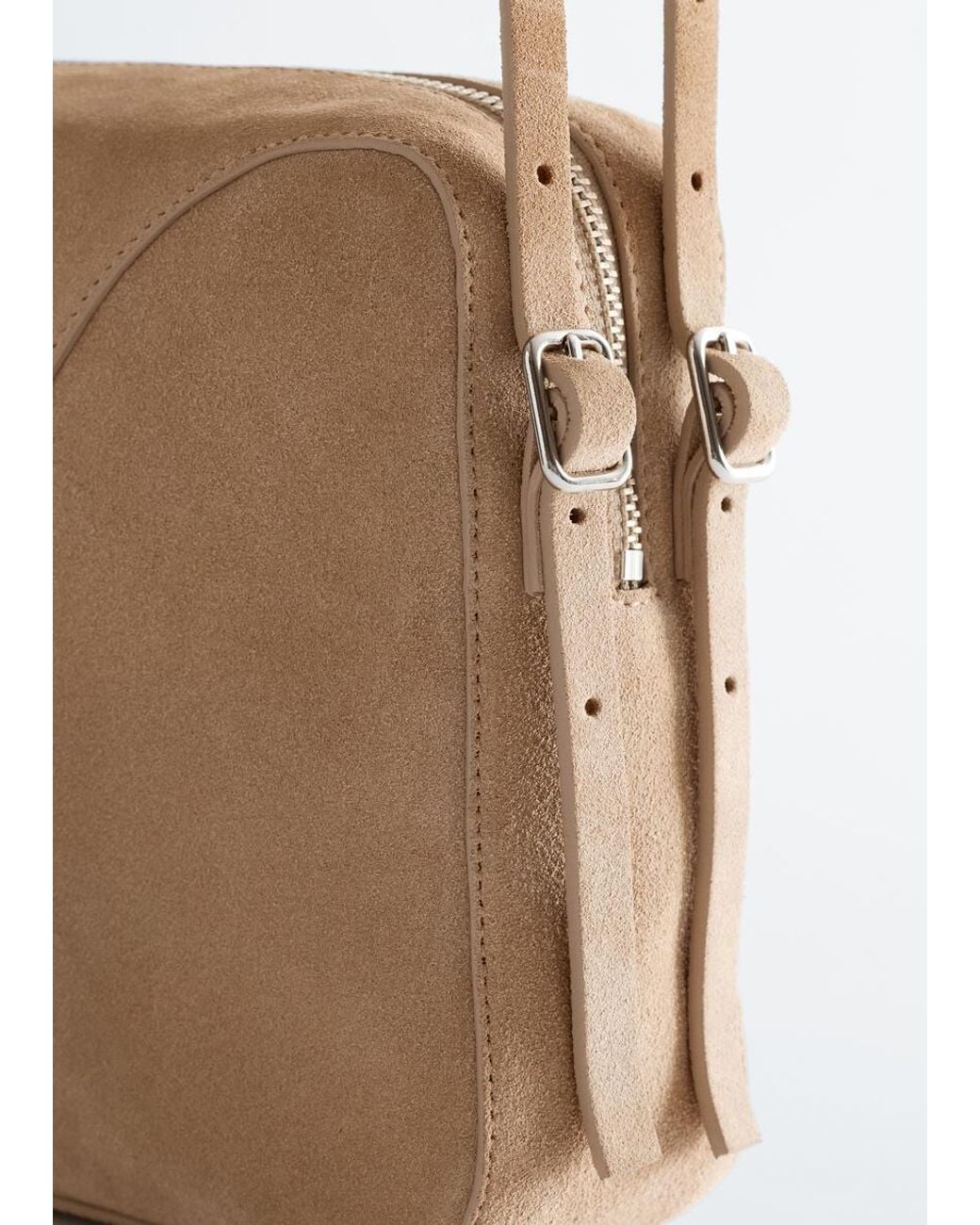 & Other Stories White Split Suede Shoulder Bag