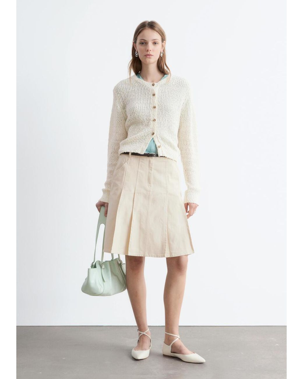 & Other Stories White Silk-Cotton Cardigan