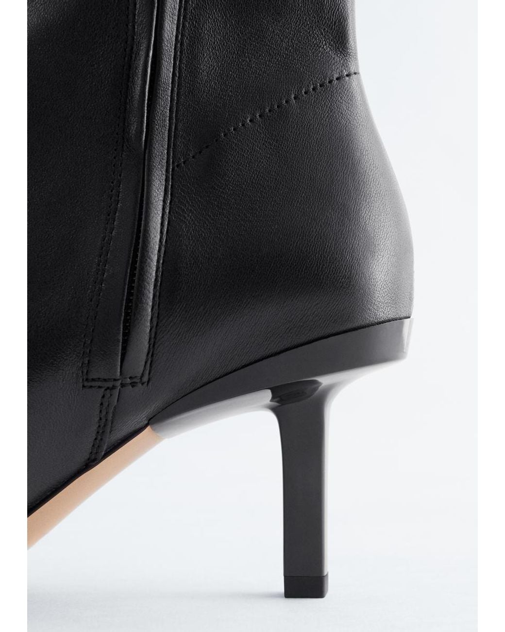 & Other Stories Black Stretch-Leather Ankle Boots
