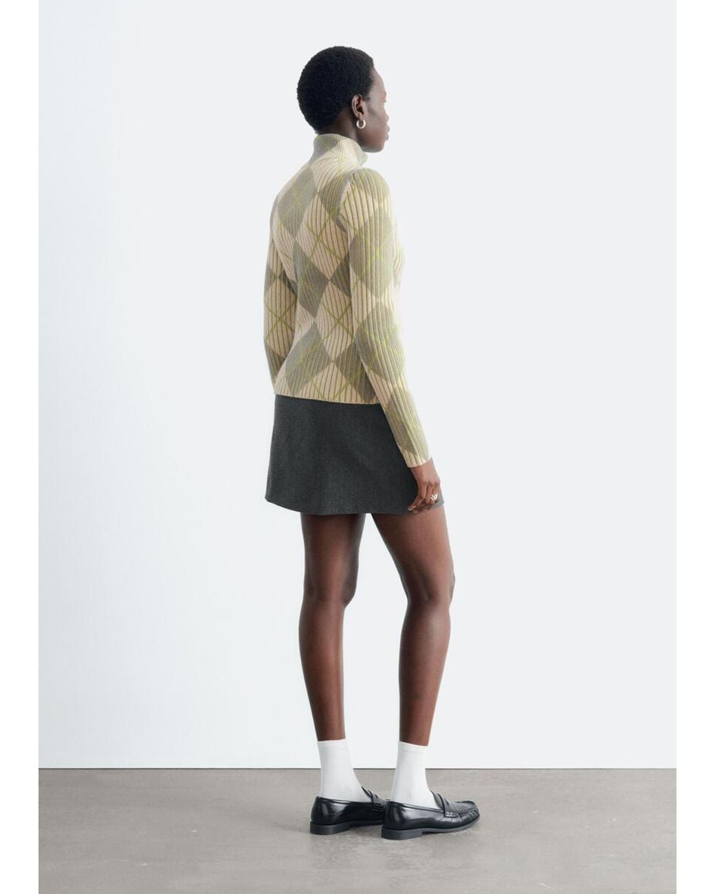 & Other Stories Natural Wool-Cotton Zip Cardigan