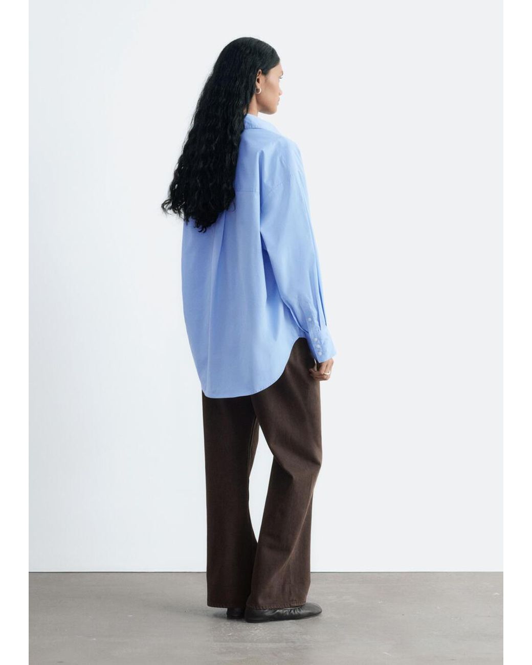 & Other Stories Blue Oversized Cotton Shirt