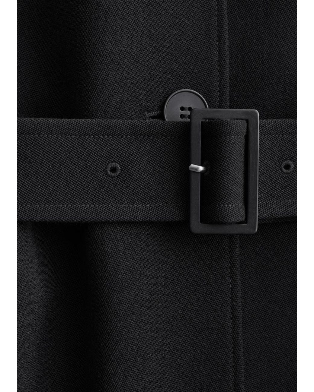 & Other Stories White Tie-Belt Wool Trench Coat