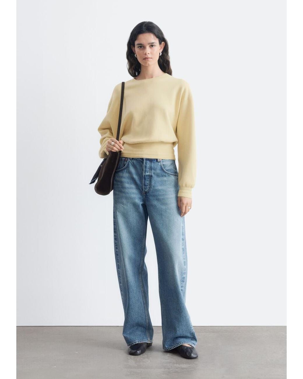 & Other Stories Blue Rib-Trim Knitted Jumper