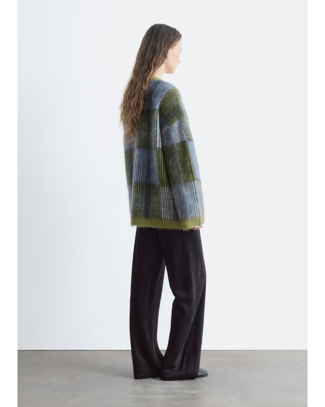 & Other Stories Green Mohair Blend Cardigan
