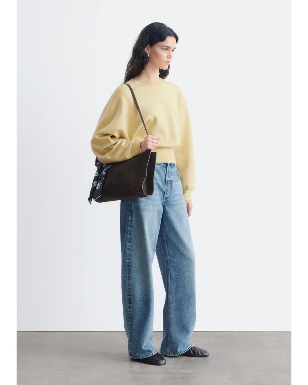 & Other Stories Blue Rib-Trim Knitted Jumper