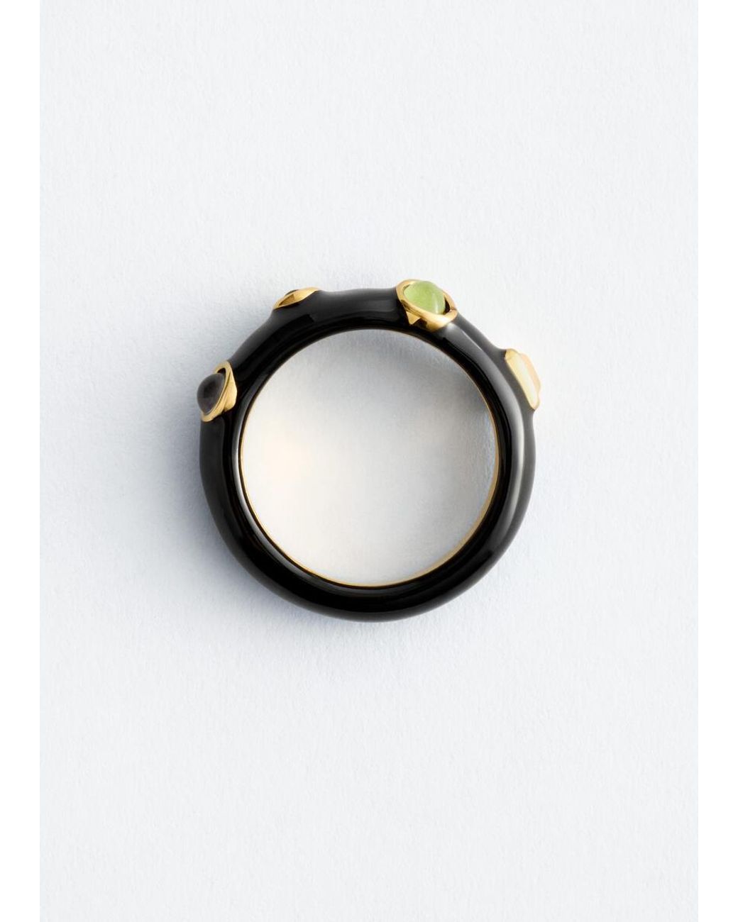 & Other Stories Blue Multi-Coloured Brass Ring