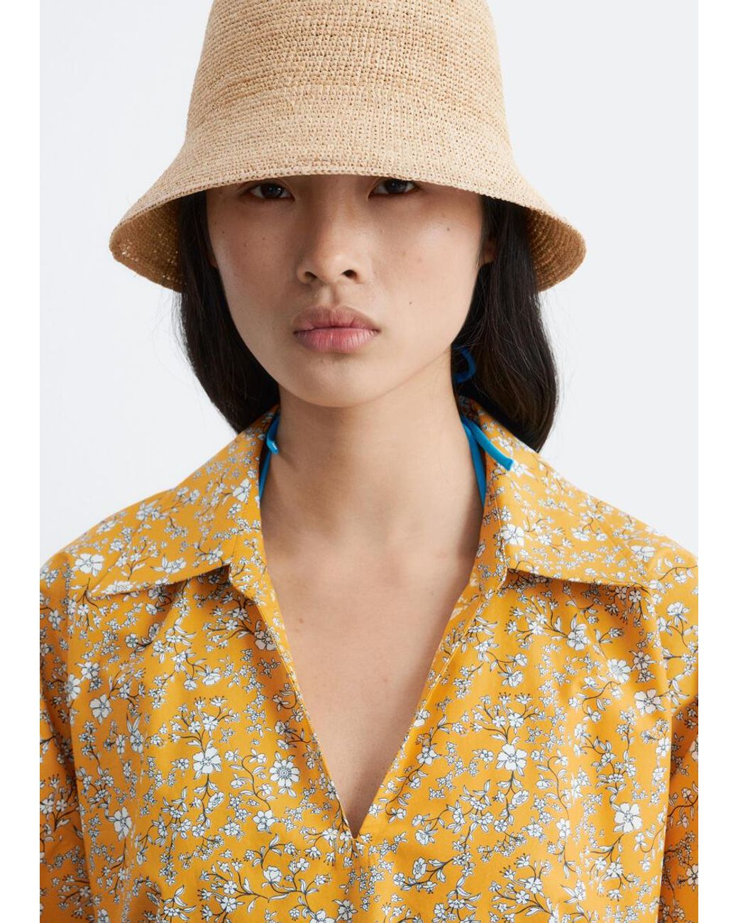 & Other Stories Natural Woven Straw Bucket Hat