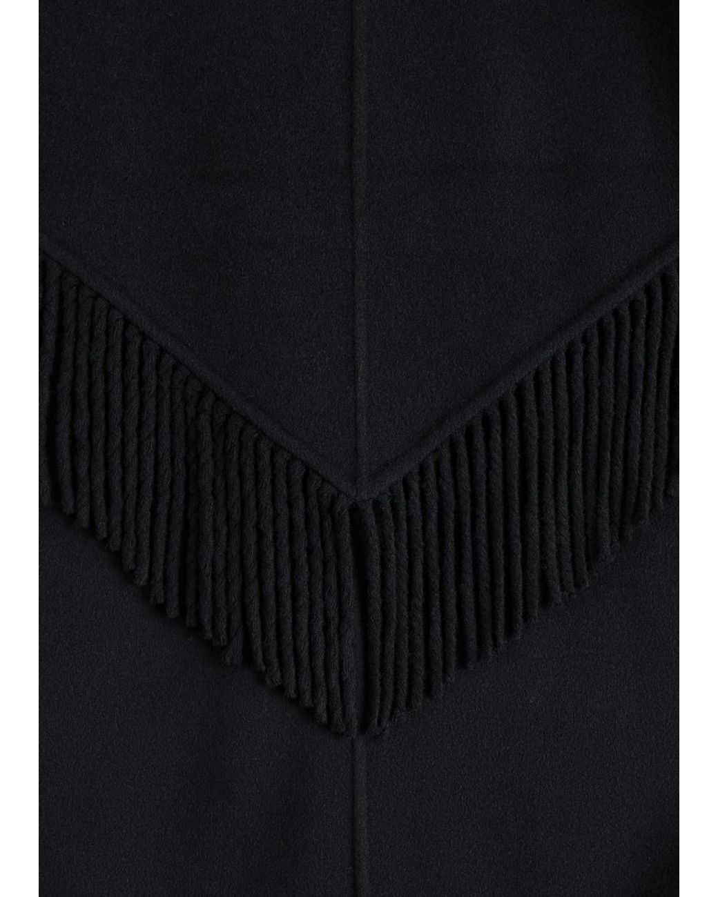& Other Stories White Fringed Shawl Wool Coat