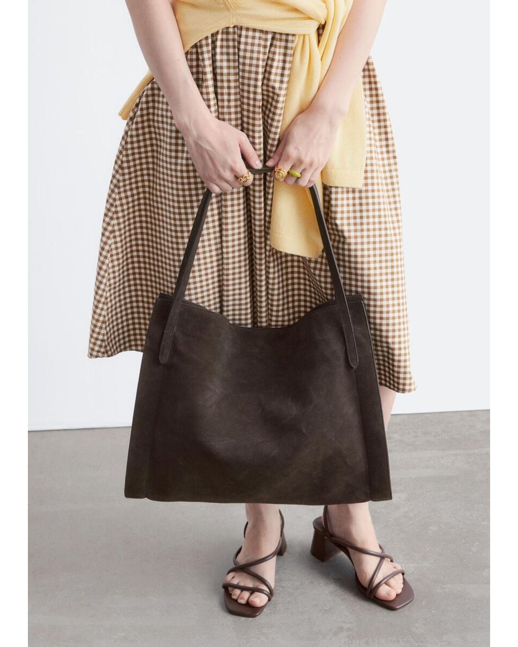 & Other Stories Natural Split Suede Tote