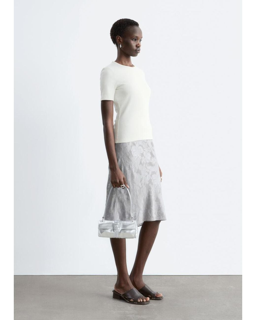 & Other Stories White Ribbed T-Shirt