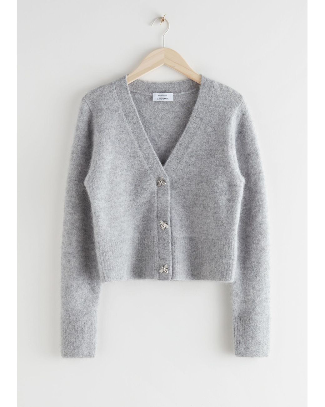 & Other Stories Bee Button Alpaca Blend Cardigan in Grey | Lyst Canada