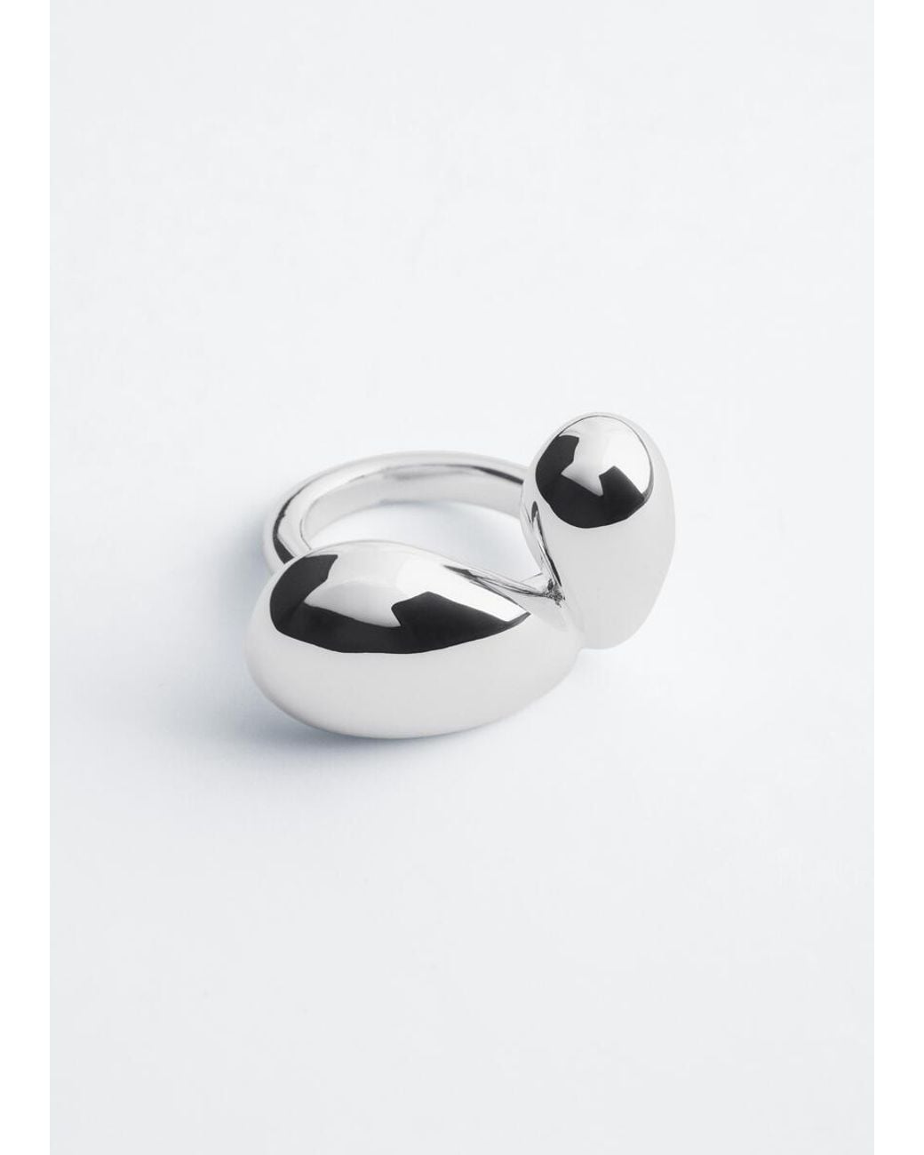 & Other Stories White Sculptural Brass Ring