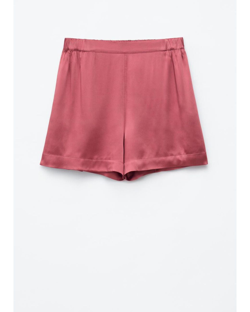 & Other Stories Red Satin Pull-On Shorts