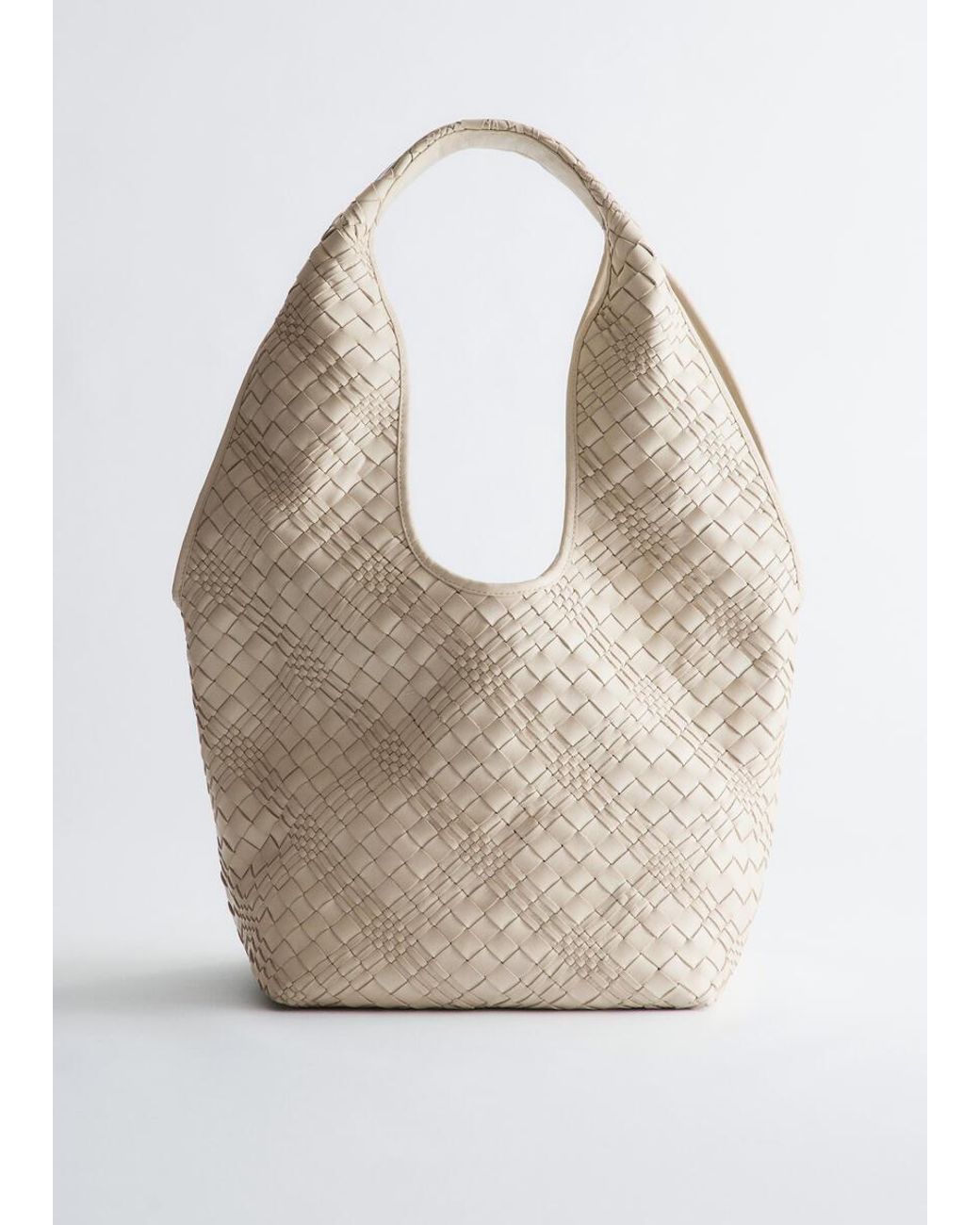 & Other Stories Natural Braided Leather Tote