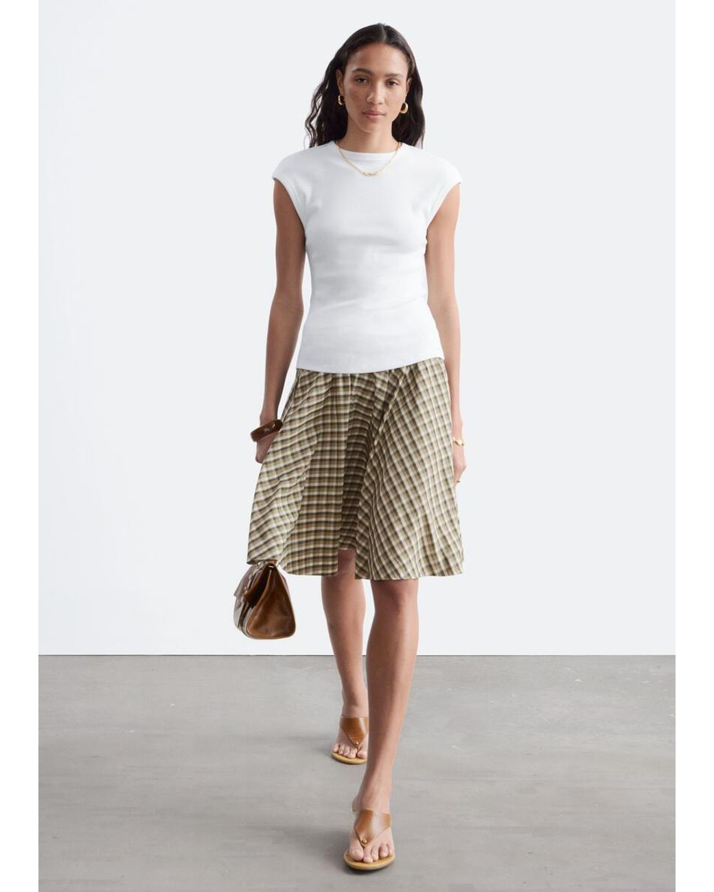 & Other Stories White Open-Back Ribbed Top