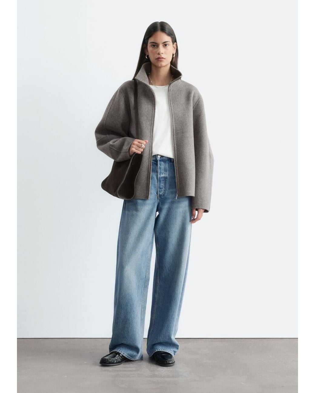 & Other Stories Natural Doublé Wool Jacket