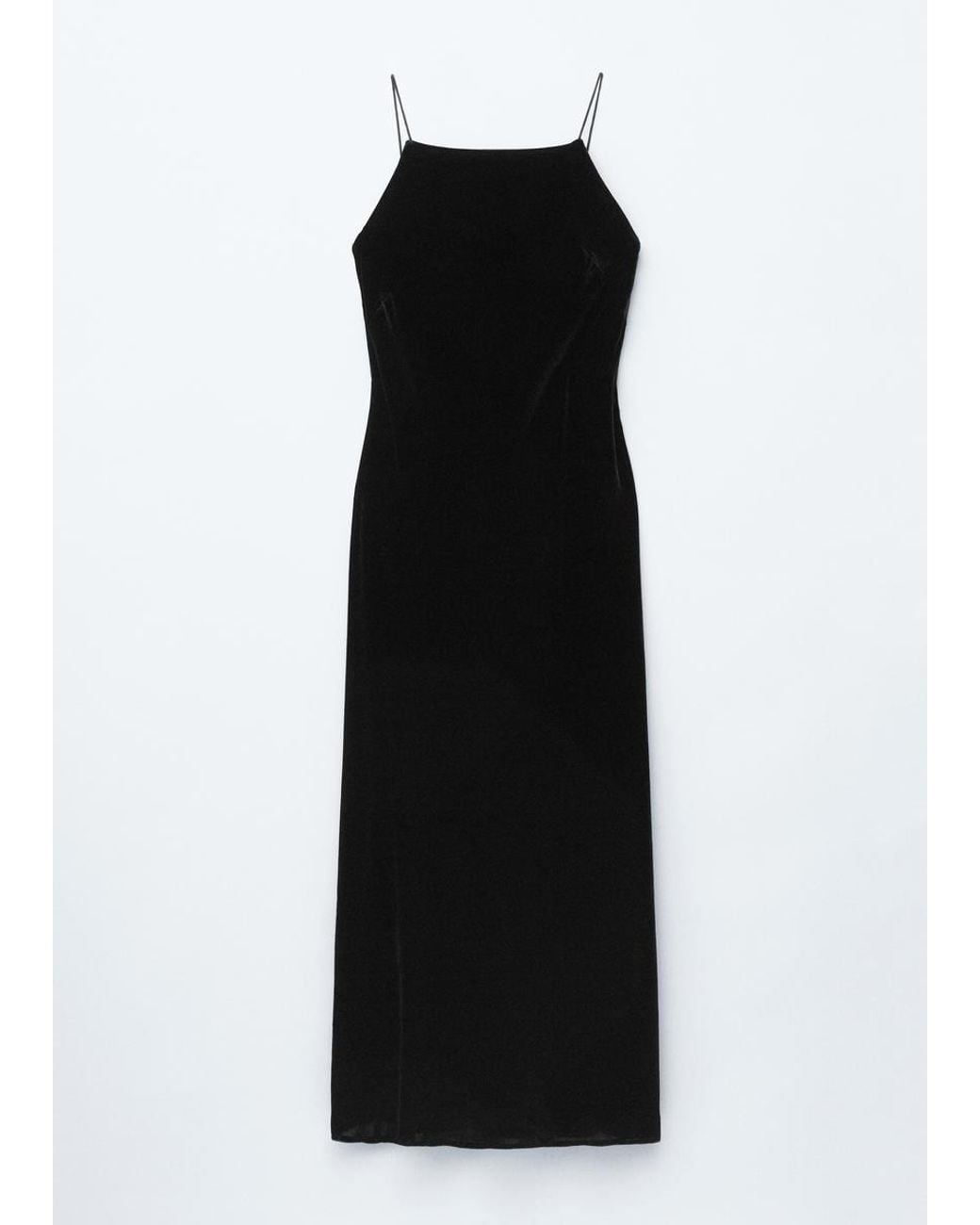 & Other Stories White Strappy Velvet Midi Dress
