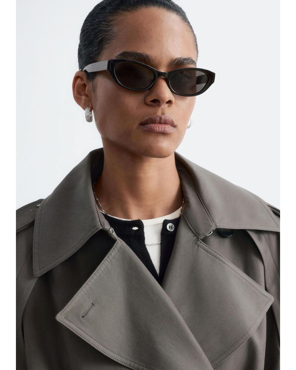 & Other Stories Gray Relaxed Trench Coat
