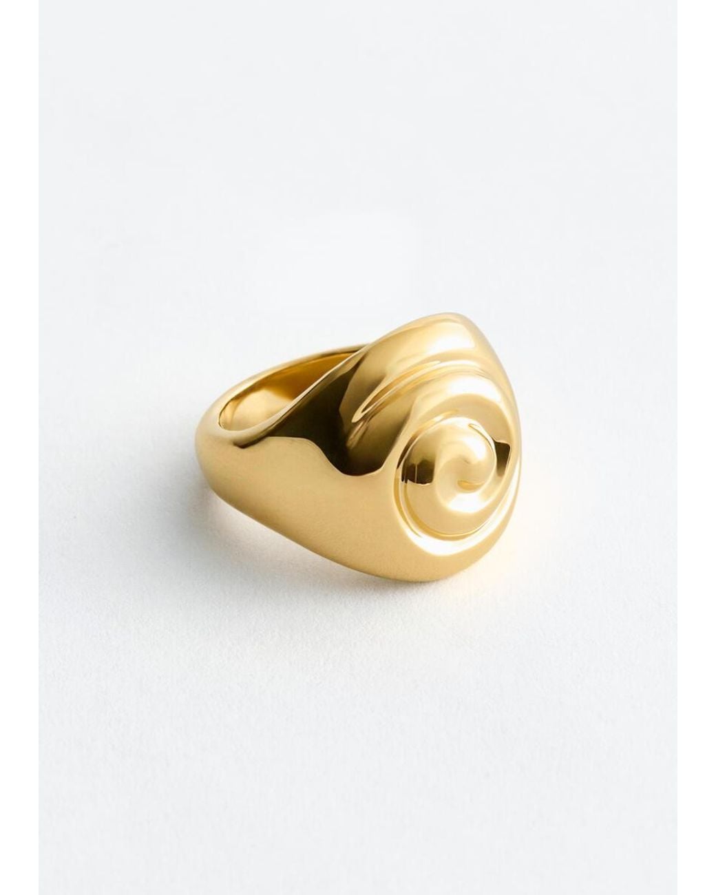 & Other Stories Metallic Shell Statement Ring