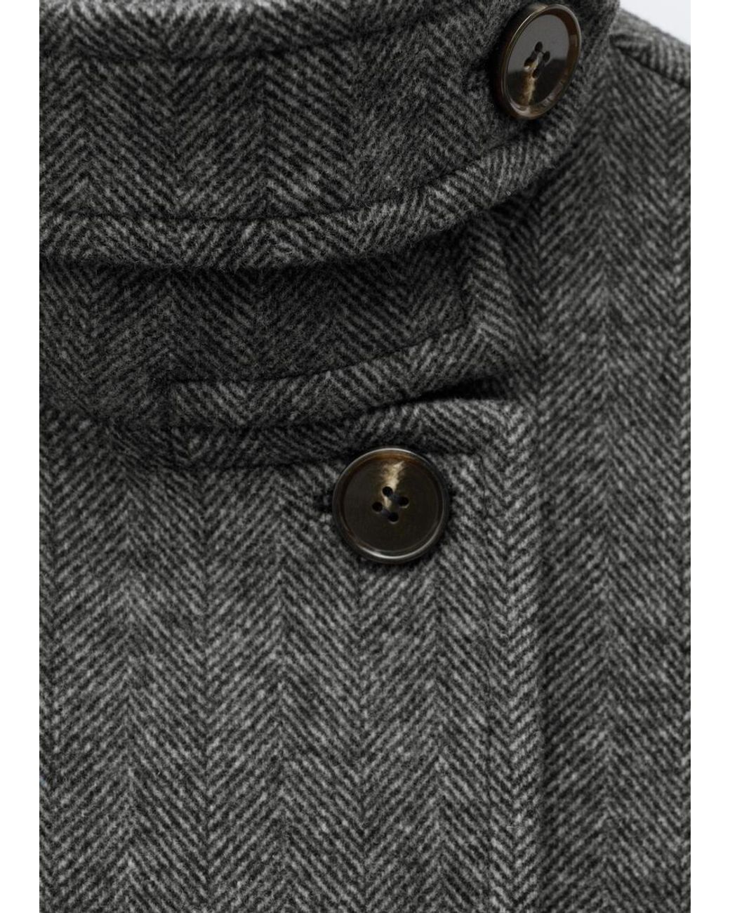& Other Stories Gray Herringbone Coat