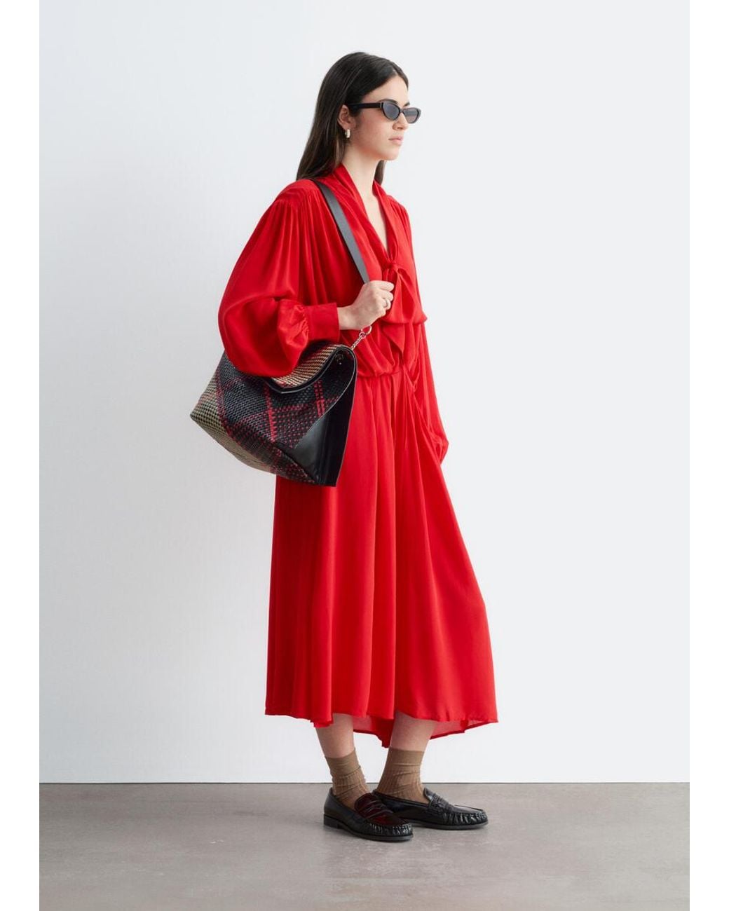 Robe Midi Avec Liens À L'Encolure & Other Stories en coloris Red