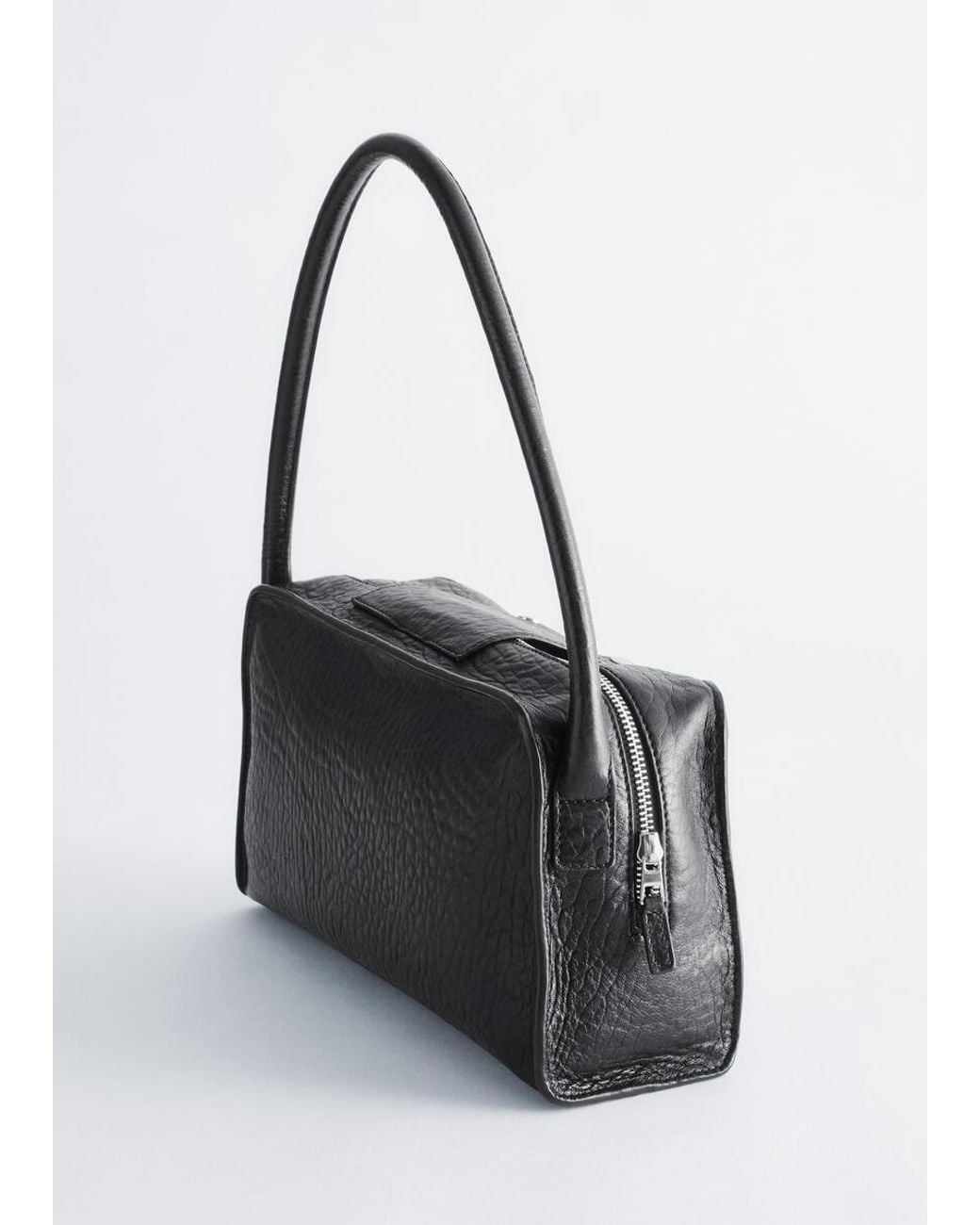 & Other Stories Black Curved Leather Bag