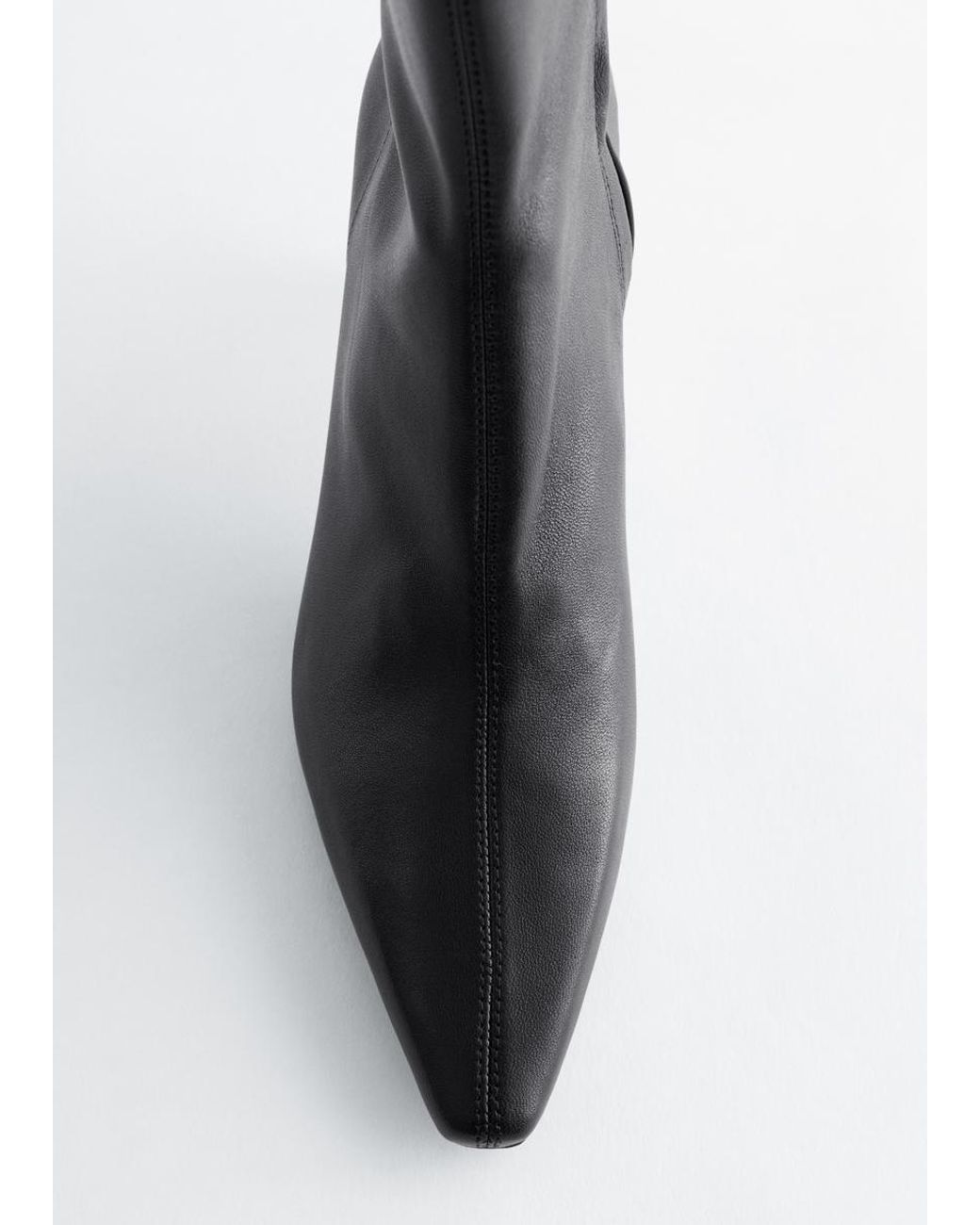 & Other Stories Black Stretch-Leather Ankle Boots