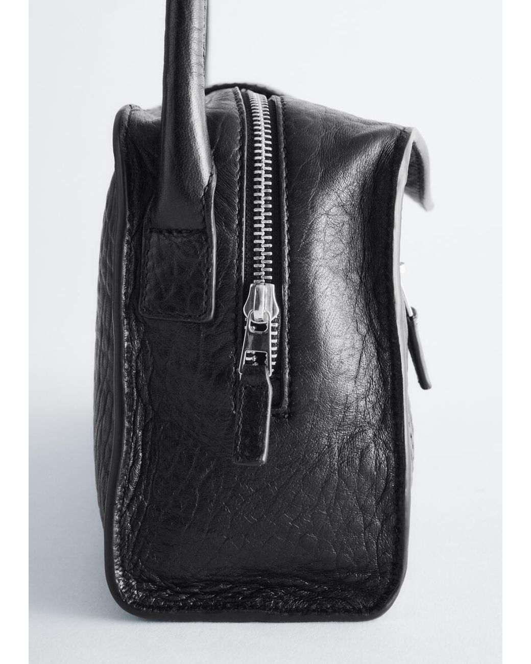 & Other Stories Black Curved Leather Bag
