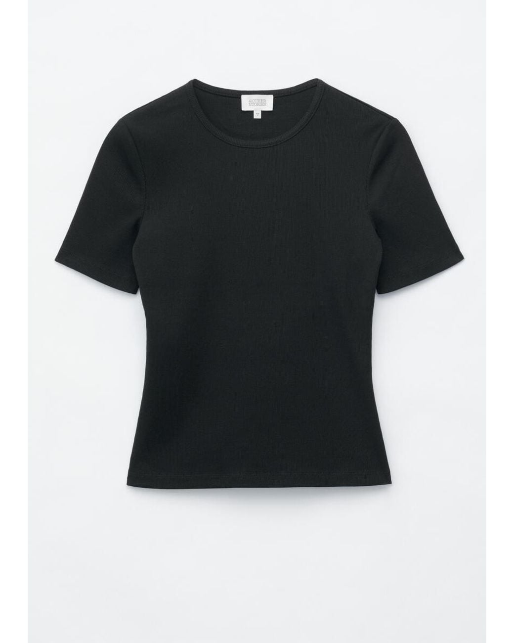 & Other Stories Black Ribbed T-Shirt