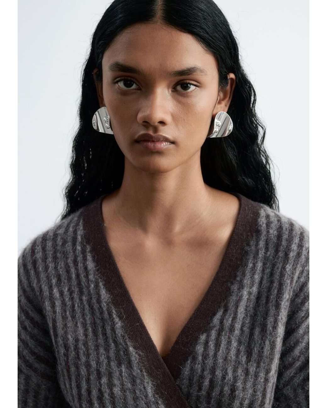 & Other Stories Black Mohair-Blend Wrap Cardigan