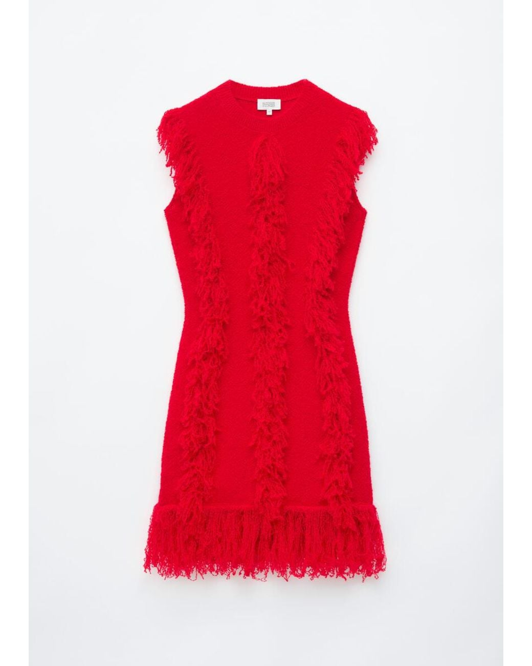 & Other Stories Red Fringed Knit Dress