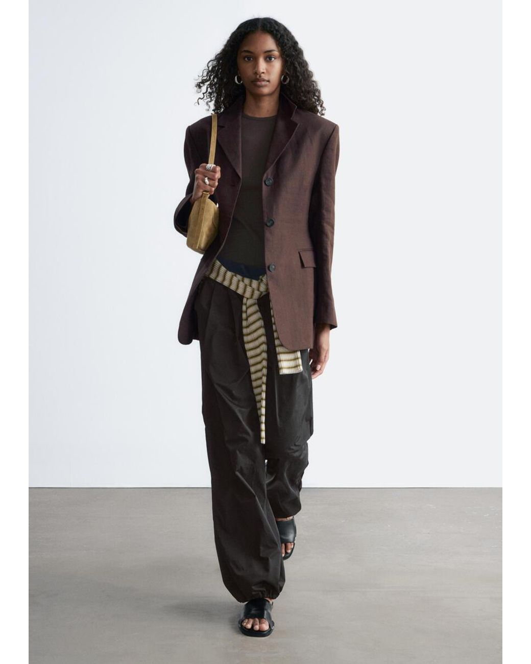 & Other Stories Gray Nylon Parachute Trousers