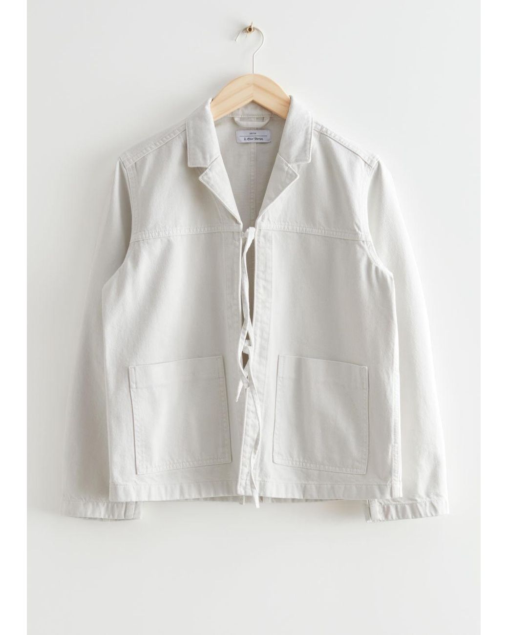 & Other Stories Front Tie Denim Jacket in White | Lyst