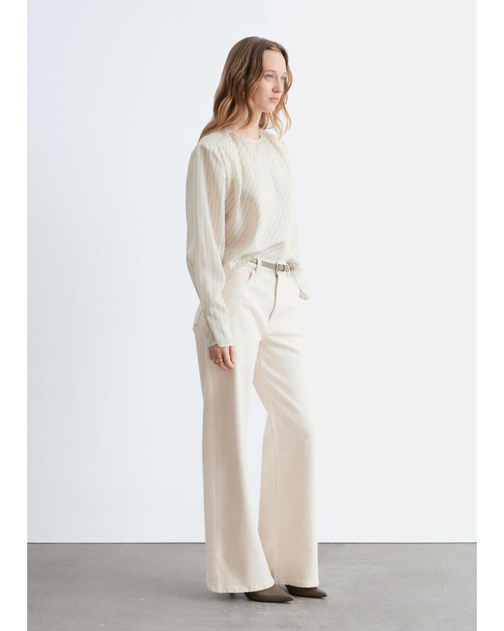 & Other Stories White Wide-Leg Jeans