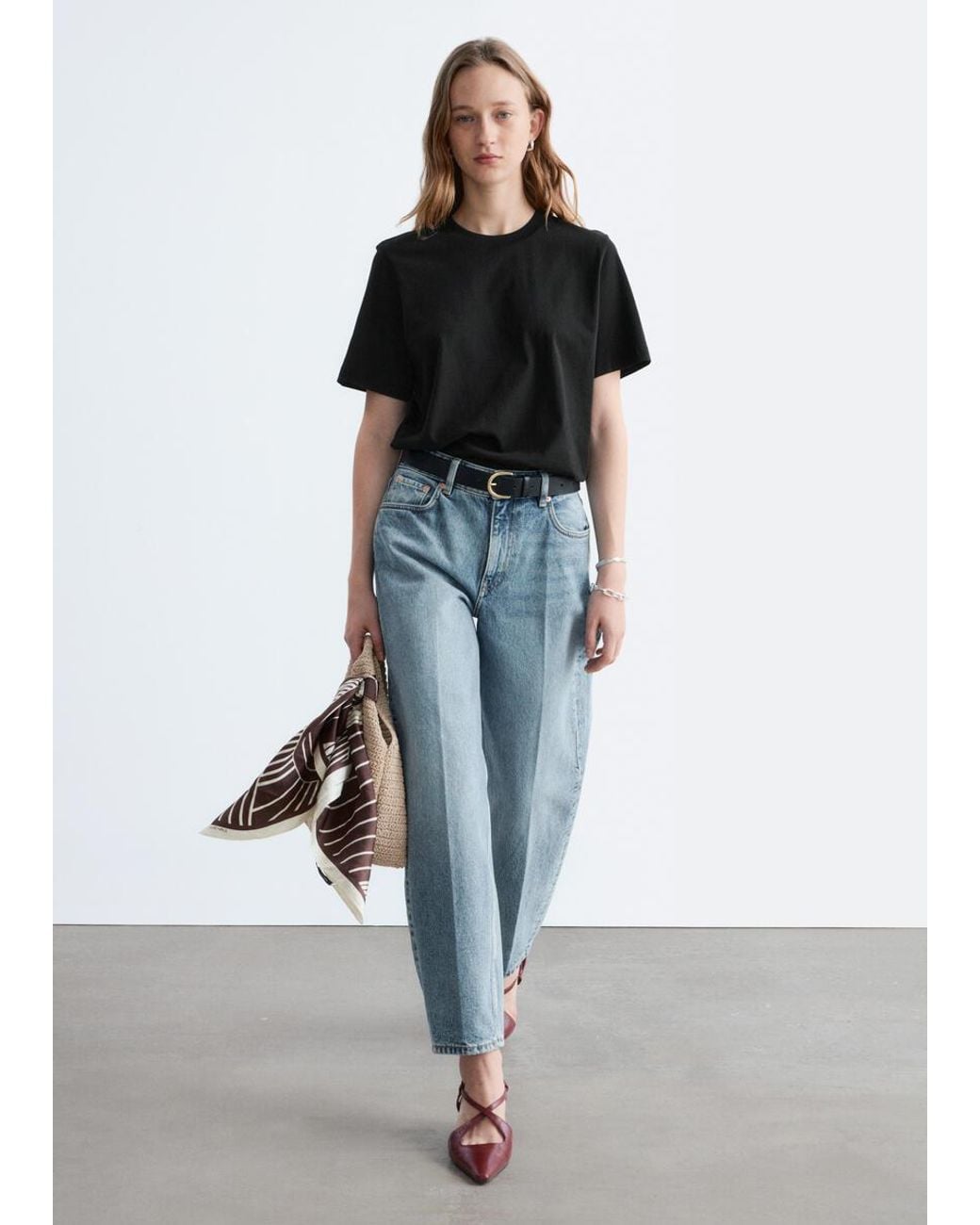 & Other Stories Black Relaxed Crewneck T-shirt