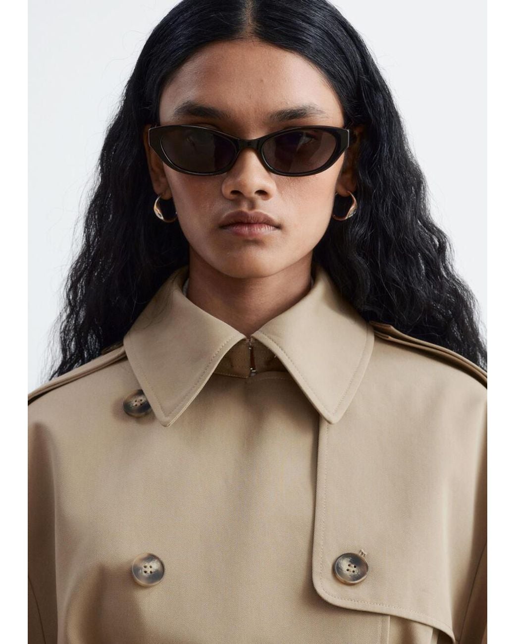 & Other Stories White Short Trench Coat