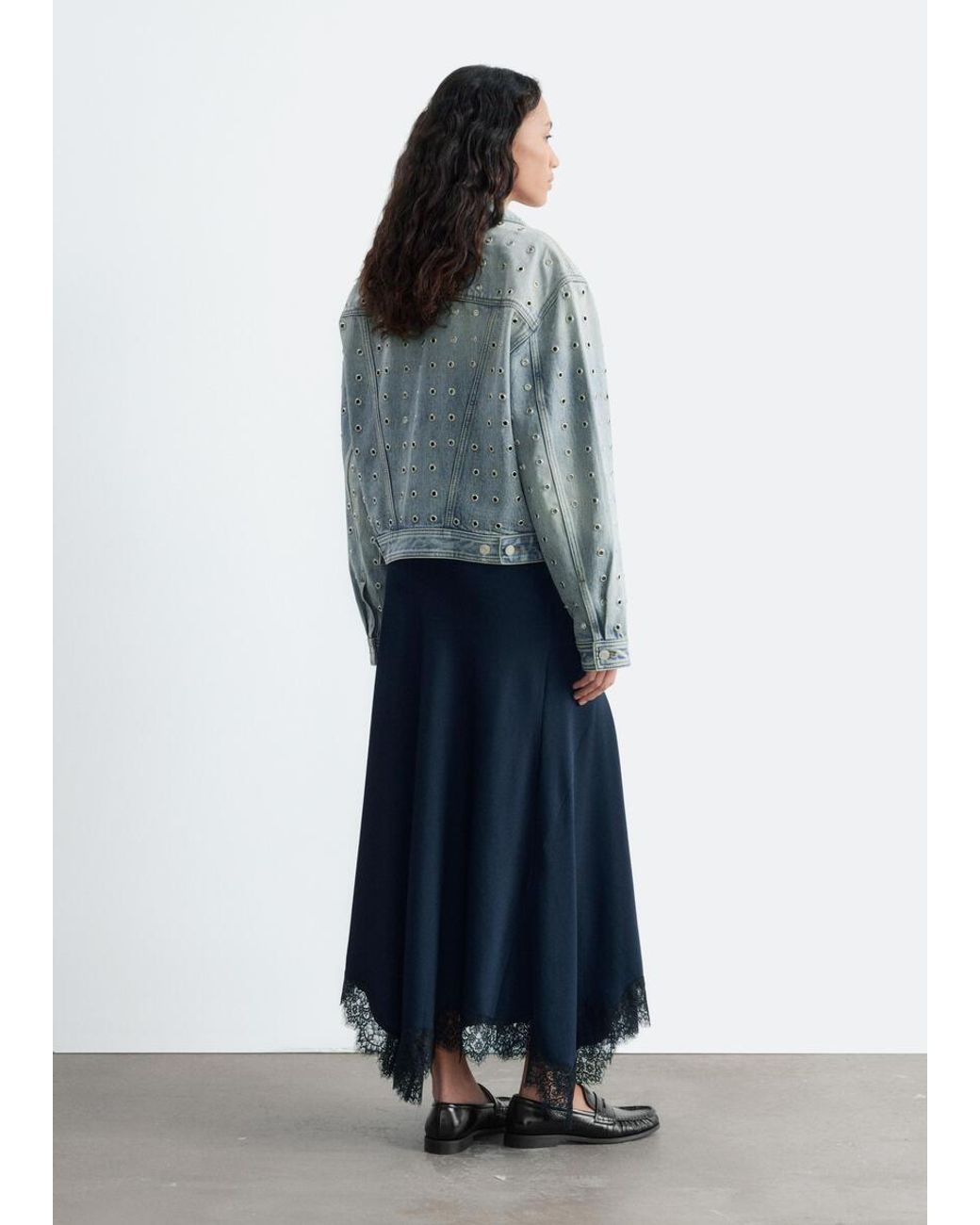 & Other Stories Blue Eyelet Denim Jacket