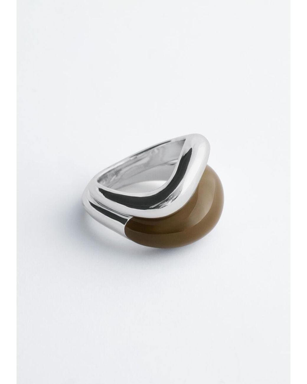 & Other Stories White Sculptural 2-Pack Ring Set