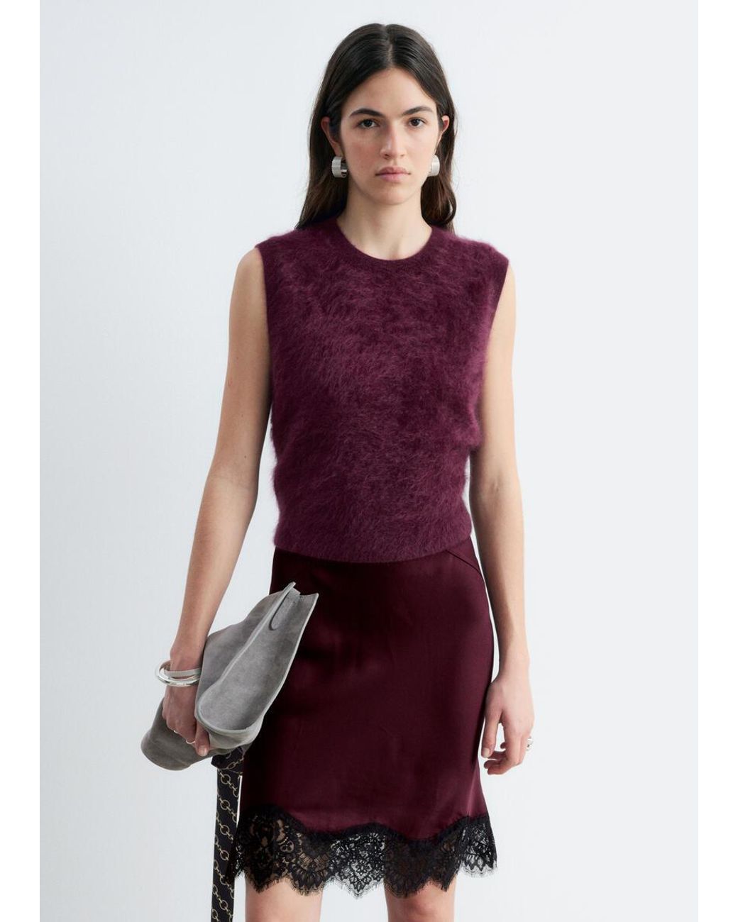 & Other Stories Purple Brushed Cashmere Vest